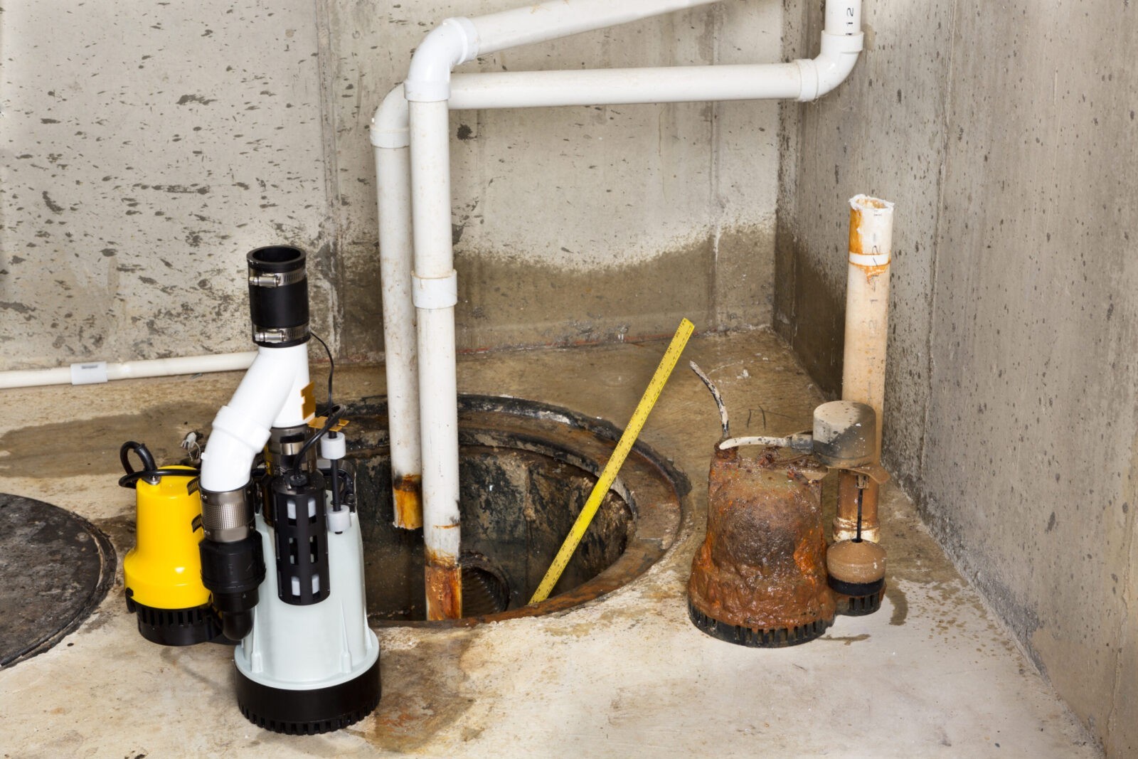 Attic Pros sump pump installation in a basement