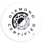 diamond certified logo award black and white